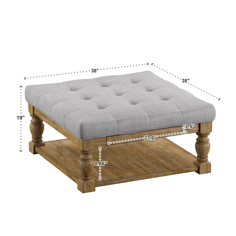 Table basse ottomane Lennon en pin massif par iNSPIRE Q Artisan