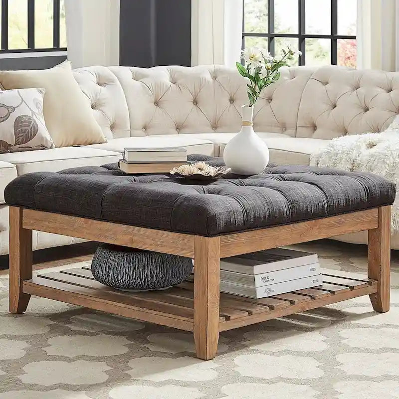 Table basse ottomane Lennon en pin massif par iNSPIRE Q Artisan