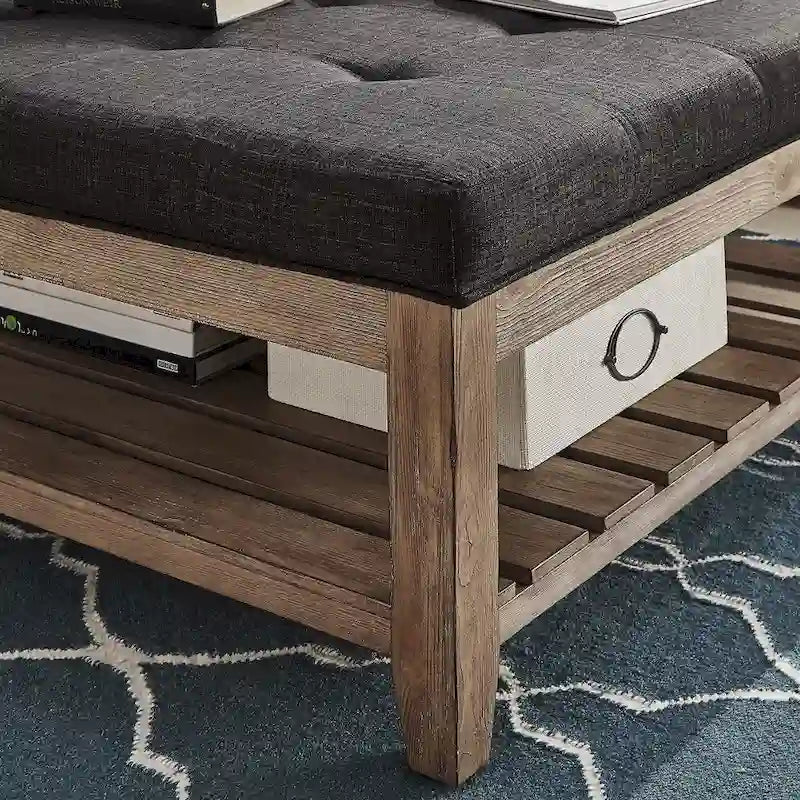 Table basse ottomane Lennon en pin massif par iNSPIRE Q Artisan