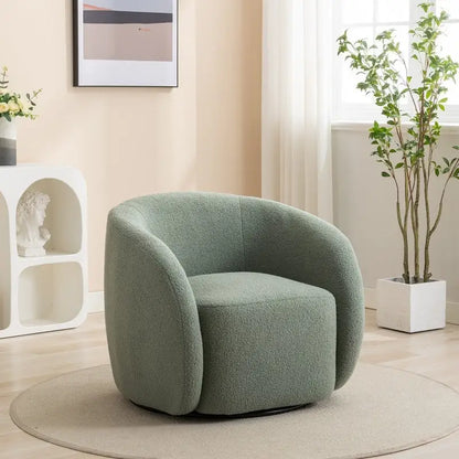 Fauteuil d'appoint SEYNAR moderne et glamour, capitonné et pivotant à 360 degrés