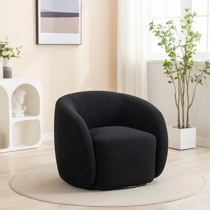 Fauteuil d'appoint SEYNAR moderne et glamour, capitonné et pivotant à 360 degrés