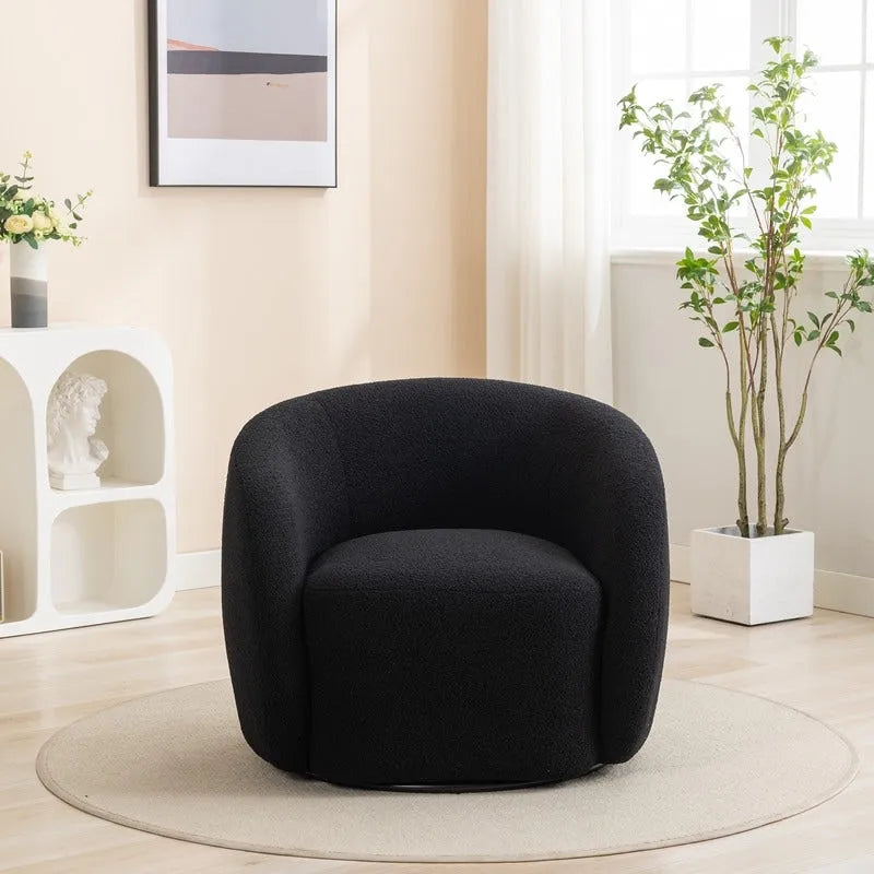 Fauteuil d'appoint SEYNAR moderne et glamour, capitonné et pivotant à 360 degrés
