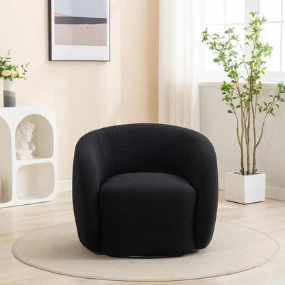 Fauteuil d'appoint SEYNAR moderne et glamour, capitonné et pivotant à 360 degrés