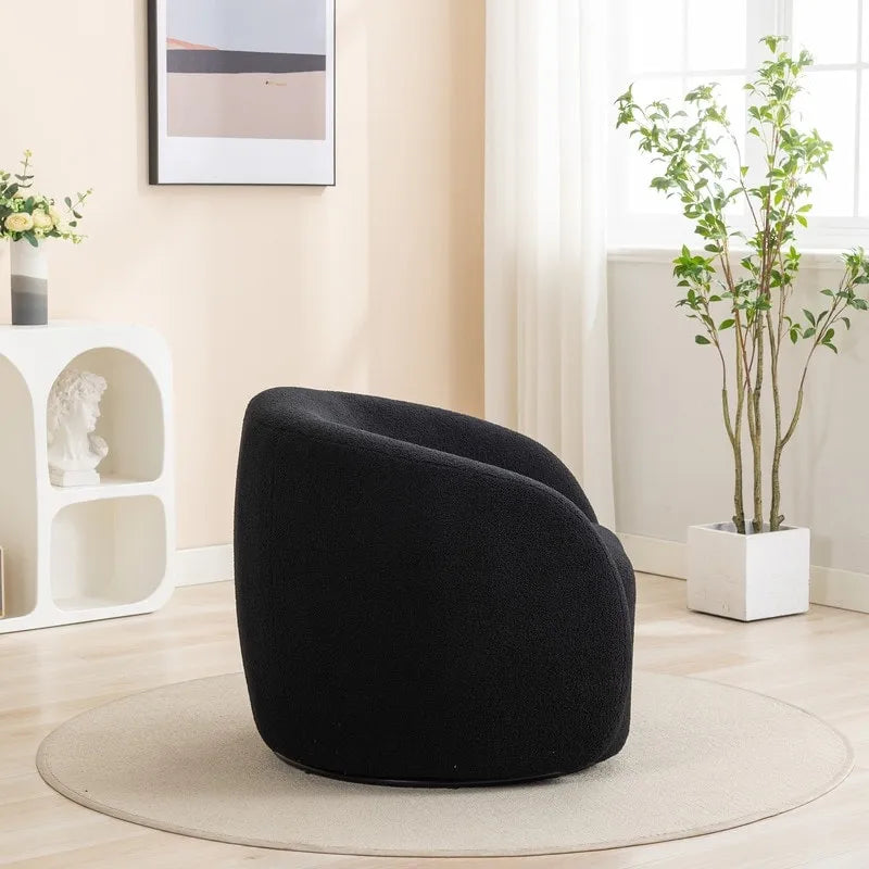 Fauteuil d'appoint SEYNAR moderne et glamour, capitonné et pivotant à 360 degrés