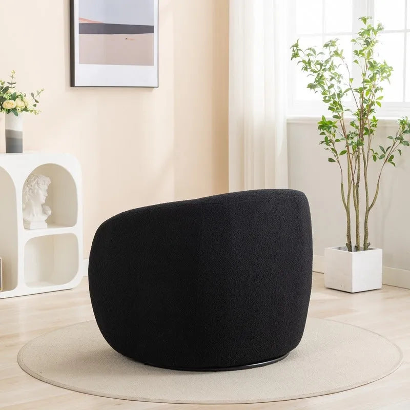 Fauteuil d'appoint SEYNAR moderne et glamour, capitonné et pivotant à 360 degrés