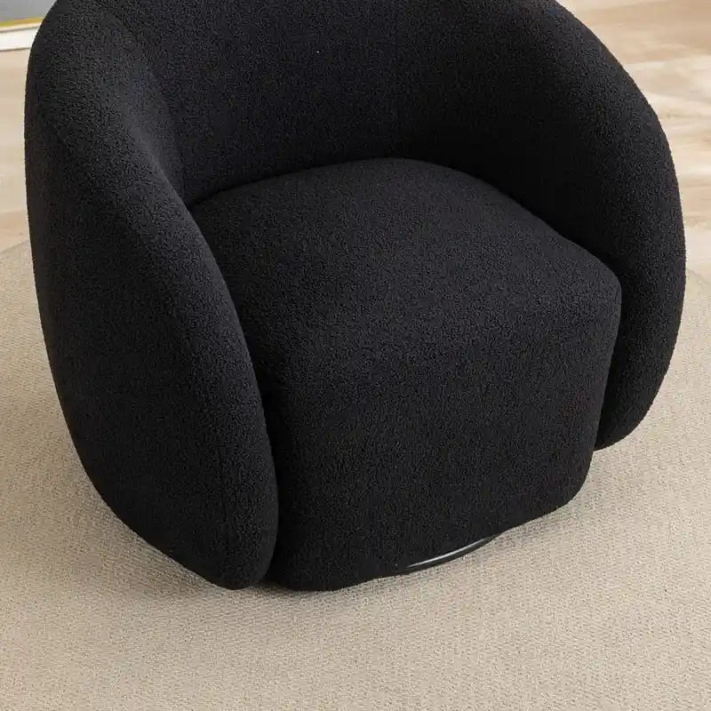 Fauteuil d'appoint SEYNAR moderne et glamour, capitonné et pivotant à 360 degrés