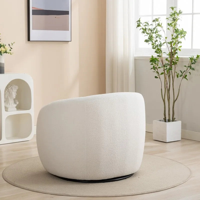 Fauteuil d'appoint SEYNAR moderne et glamour, capitonné et pivotant à 360 degrés