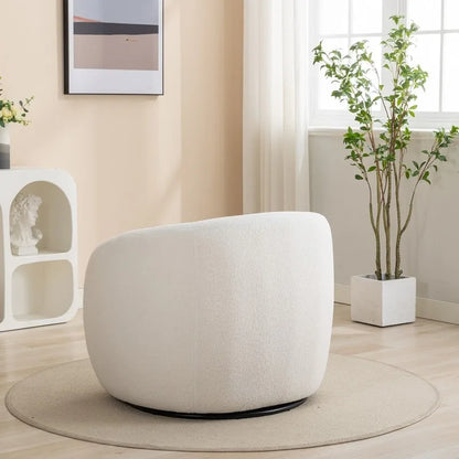 Fauteuil d'appoint SEYNAR moderne et glamour, capitonné et pivotant à 360 degrés