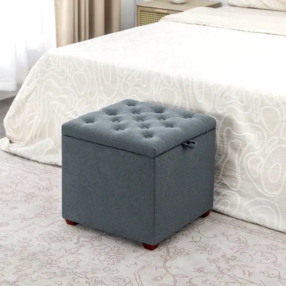 Pouf carré en tissu Adeco avec plateau