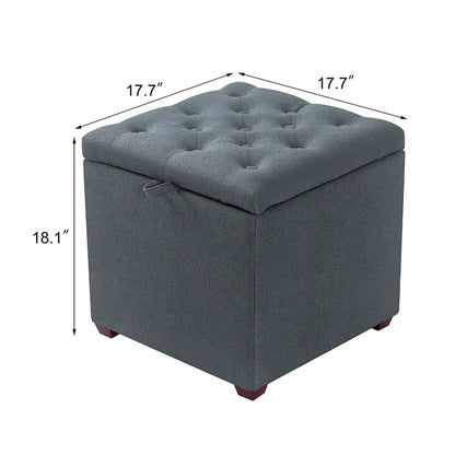 Pouf carré en tissu Adeco avec plateau