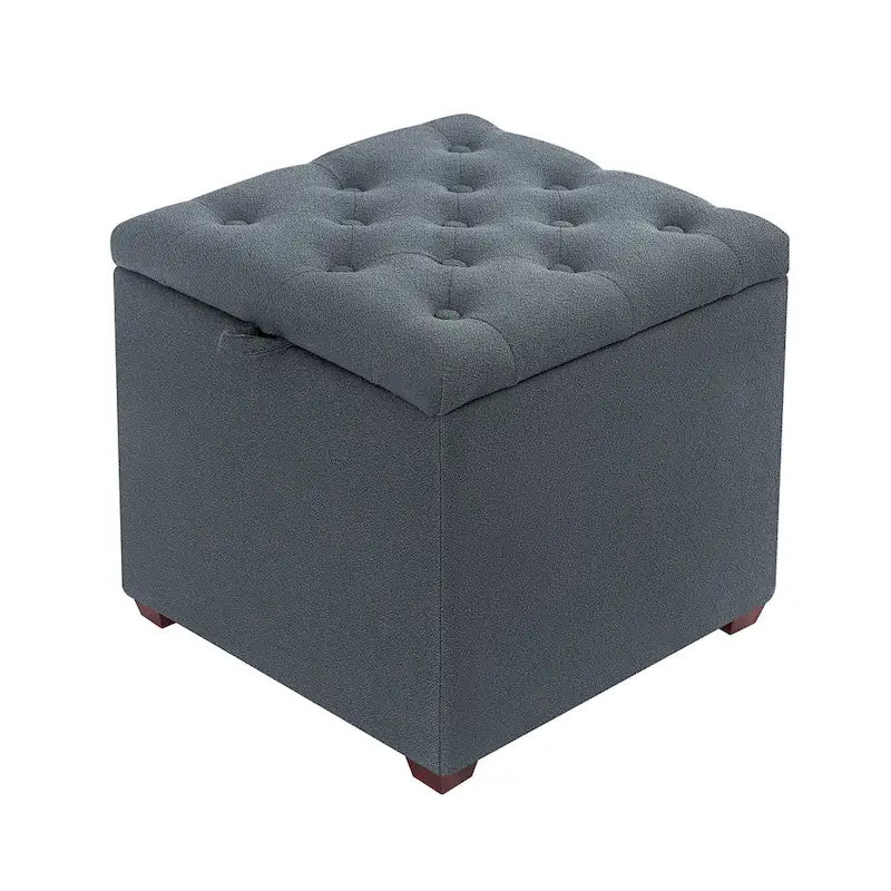 Pouf carré en tissu Adeco avec plateau