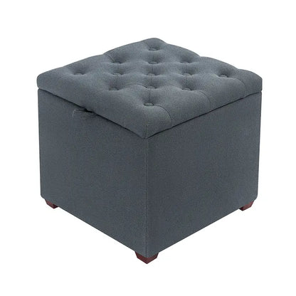 Pouf carré en tissu Adeco avec plateau