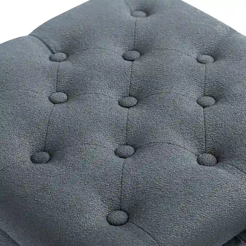 Pouf carré en tissu Adeco avec plateau