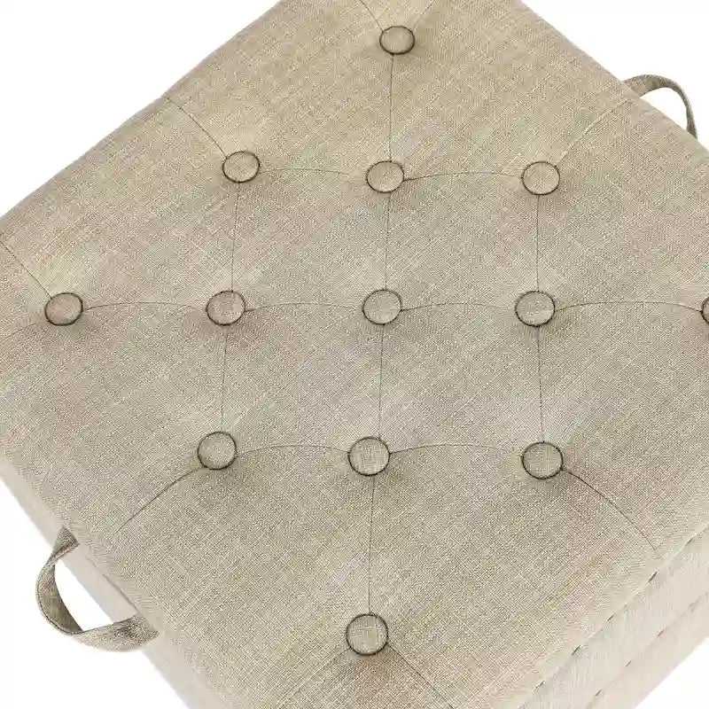 Pouf carré en tissu Adeco avec plateau