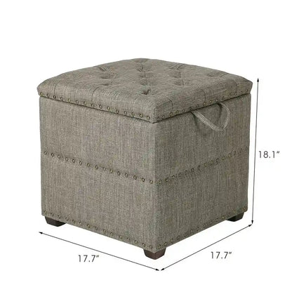 Pouf carré en tissu Adeco avec plateau