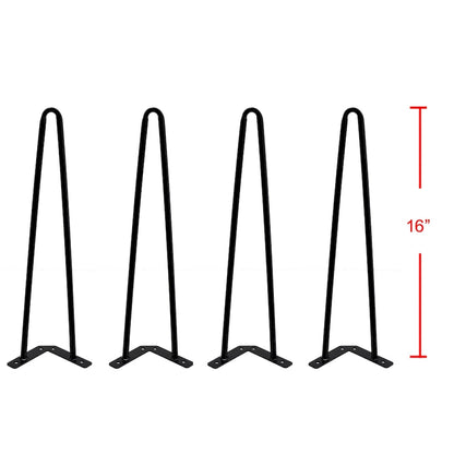 Pieds de table en métal épingle à cheveux (lot de 4)