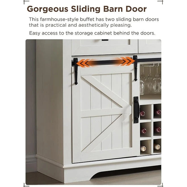 Meuble bar de style campagnard, meuble bar à café/vin avec casier à bouteilles et à verres.