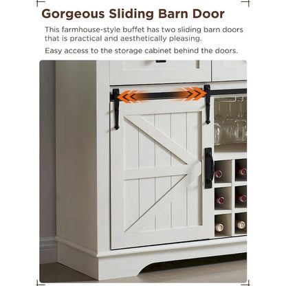 Meuble bar de style campagnard, meuble bar à café/vin avec casier à bouteilles et à verres.