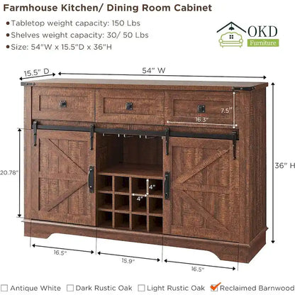 Meuble bar de style campagnard, meuble bar à café/vin avec casier à bouteilles et à verres.