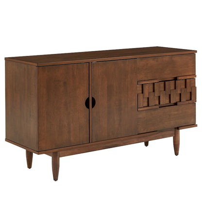 Buffet Kieran style Mid-Century en bois, 2 portes et 3 tiroirs, par iNSPIRE Q Modern