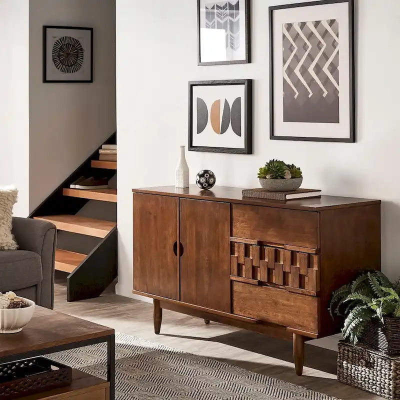 Kieran Mid-Century Wood 2-Door and 3-Drawer Server by iNSPIRE Q Modern