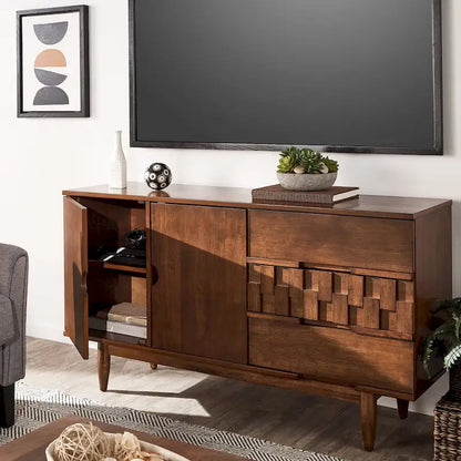 Buffet Kieran style Mid-Century en bois, 2 portes et 3 tiroirs, par iNSPIRE Q Modern