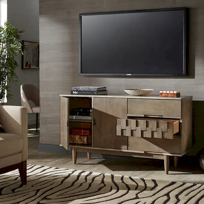 Buffet Kieran style Mid-Century en bois, 2 portes et 3 tiroirs, par iNSPIRE Q Modern