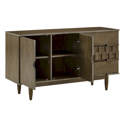 Buffet Kieran style Mid-Century en bois, 2 portes et 3 tiroirs, par iNSPIRE Q Modern