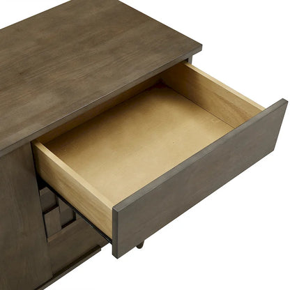 Buffet Kieran style Mid-Century en bois, 2 portes et 3 tiroirs, par iNSPIRE Q Modern