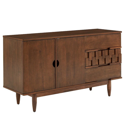 Buffet Kieran style Mid-Century en bois, 2 portes et 3 tiroirs, par iNSPIRE Q Modern