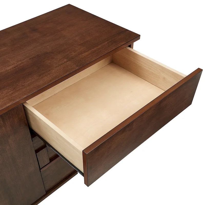 Buffet Kieran style Mid-Century en bois, 2 portes et 3 tiroirs, par iNSPIRE Q Modern