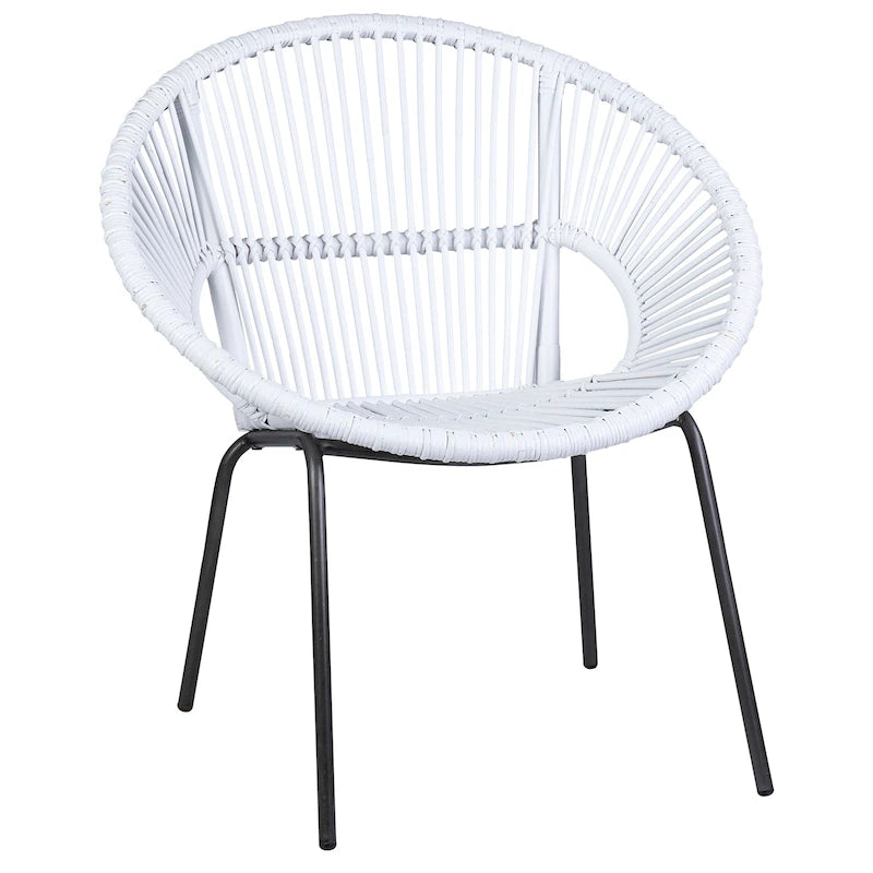 Fauteuil Papasan d'appoint en rotin naturel tissé à la main par East at Main
