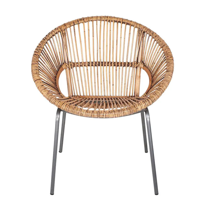 Fauteuil Papasan d'appoint en rotin naturel tissé à la main par East at Main