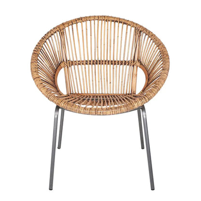 Fauteuil Papasan d'appoint en rotin naturel tissé à la main par East at Main