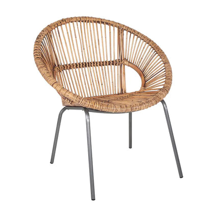 Fauteuil Papasan d'appoint en rotin naturel tissé à la main par East at Main