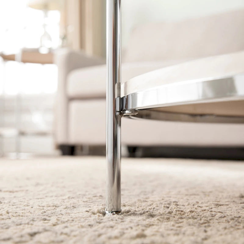 Table basse ronde moderne SEI Furniture Henderson en faux marbre avec étagère inférieure