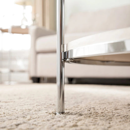 Table basse ronde moderne SEI Furniture Henderson en faux marbre avec étagère inférieure