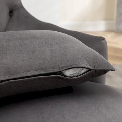 Fauteuils d'appoint KINWELL à haut dossier capitonné, en velours, lot de 2