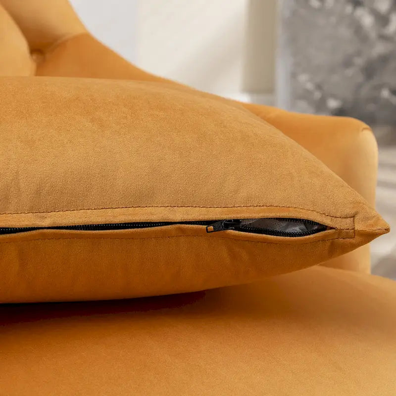 Fauteuils d'appoint KINWELL à haut dossier capitonné, en velours, lot de 2