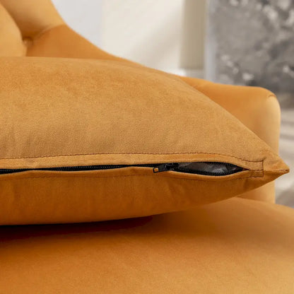 Fauteuils d'appoint KINWELL à haut dossier capitonné, en velours, lot de 2