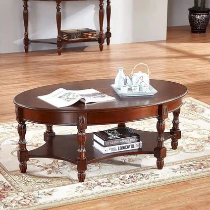 Table basse console en bois massif avec tiroir de rangement