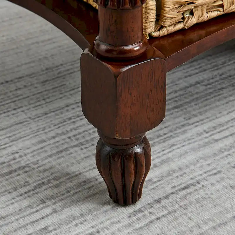 Table basse console en bois massif avec tiroir de rangement