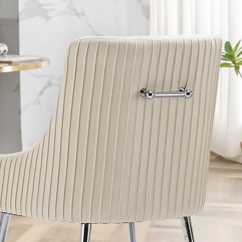 Ensemble de 4 chaises de salle à manger SEYNAR modernes en velours plissé avec poignée arrière