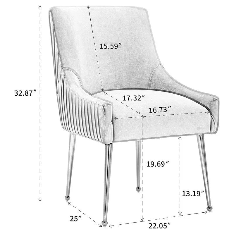 Ensemble de 4 chaises de salle à manger SEYNAR modernes en velours plissé avec poignée arrière