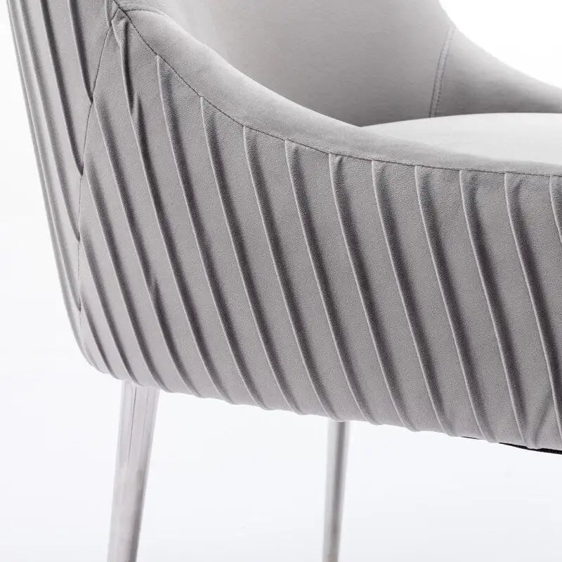Ensemble de 4 chaises de salle à manger SEYNAR modernes en velours plissé avec poignée arrière
