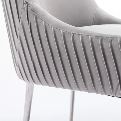 Ensemble de 4 chaises de salle à manger SEYNAR modernes en velours plissé avec poignée arrière
