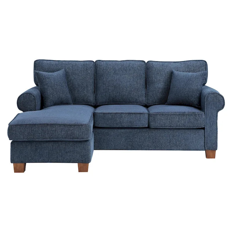 Canapé d'angle Rylee à accoudoirs arrondis avec coussins