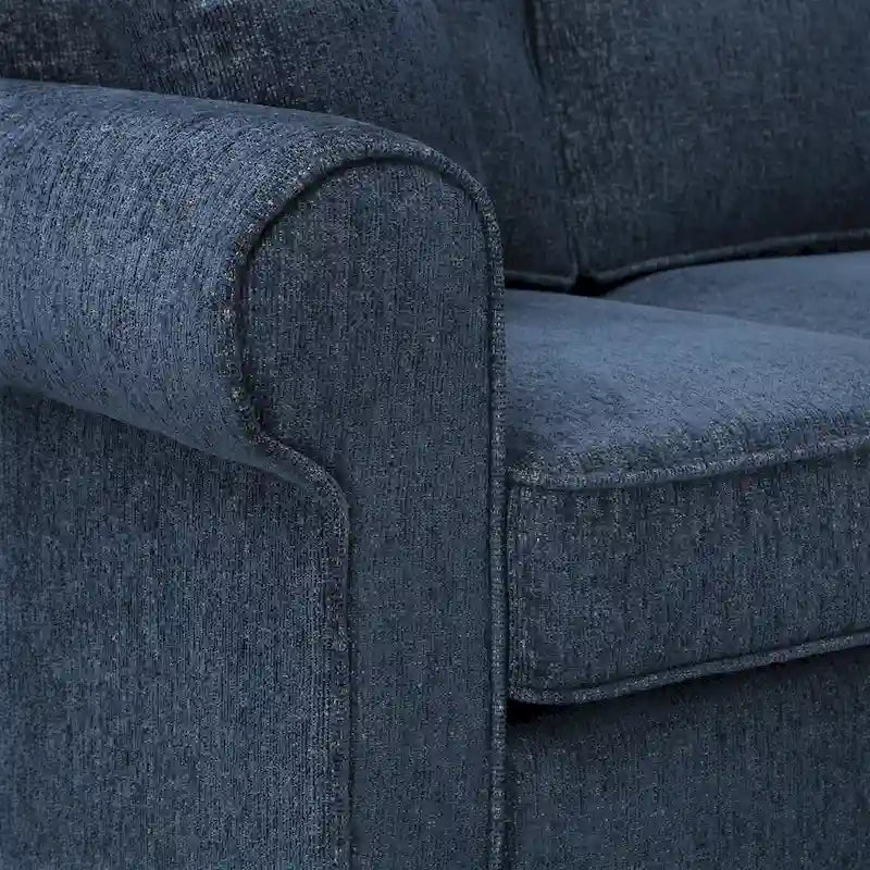 Canapé d'angle Rylee à accoudoirs arrondis avec coussins