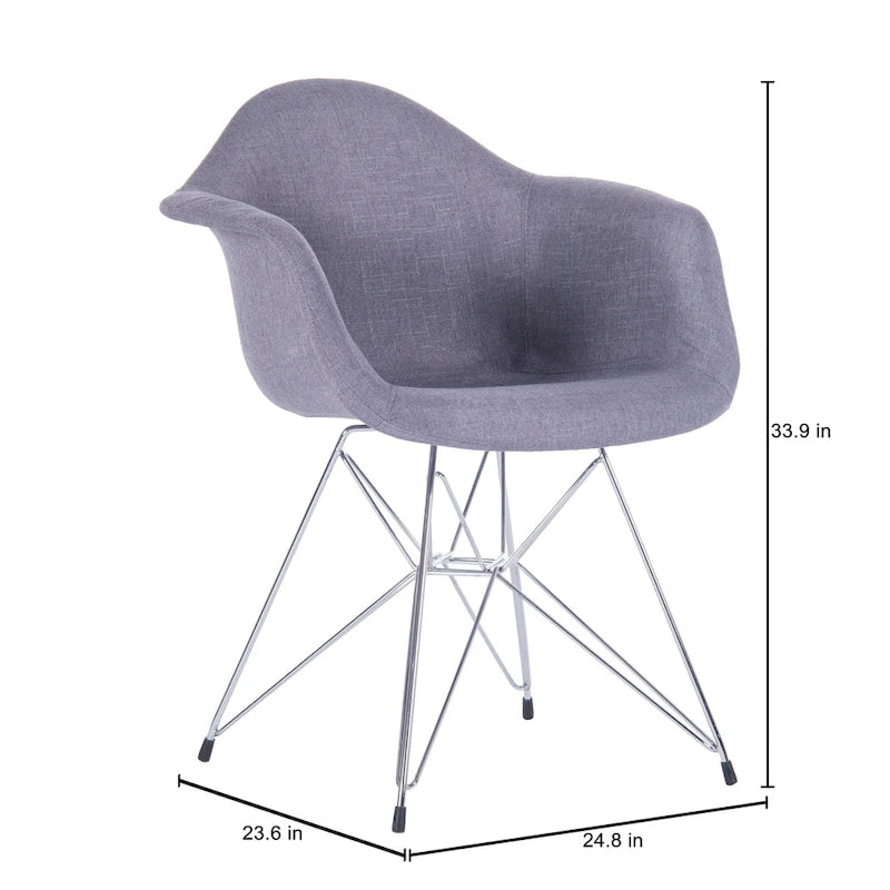 Fauteuils de salle à manger rembourrés Porthos Home avec pieds en métal (lot de 2) - Non disponible