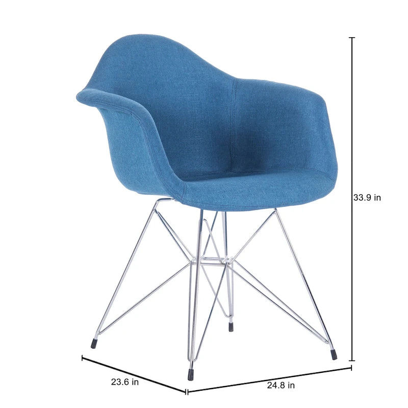 Fauteuils de salle à manger rembourrés Porthos Home avec pieds en métal (lot de 2) - Non disponible